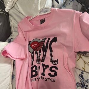 It’s a pink shirt. Not worn